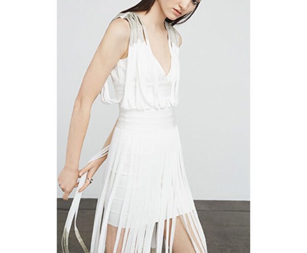 Bo White Tassel Bandage Dress