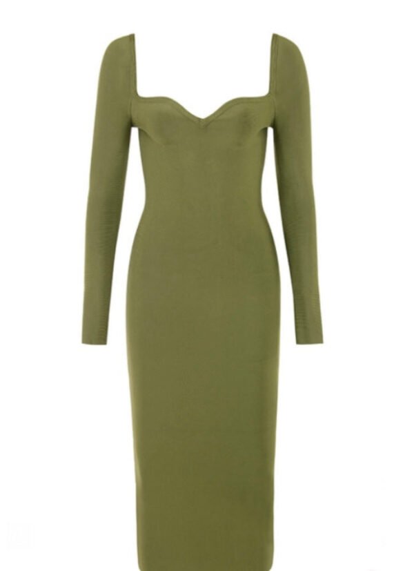 Maxine Sweetheart Neckline Long Sleeve Bandage Dress 