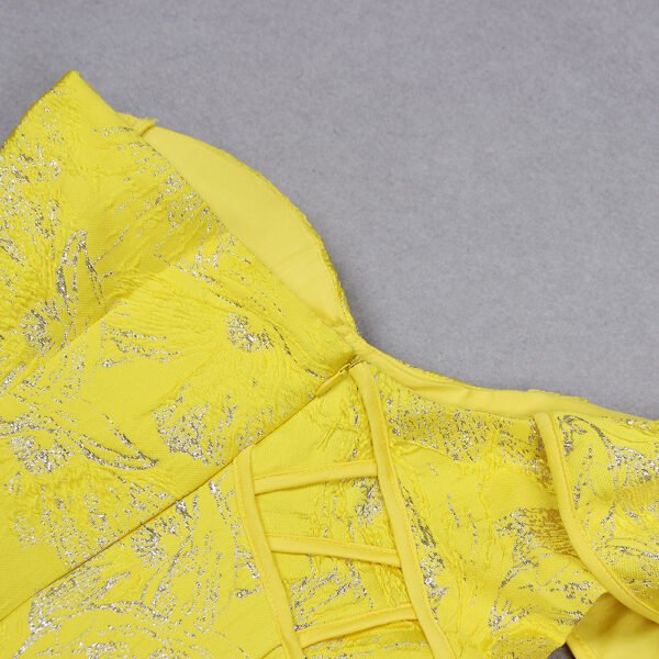 Hope Yellow Sleeveless One Strap Frill Mini Dress - Image 7