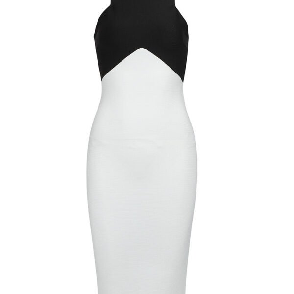 Jessica Sleeveless Black White Midi Dress