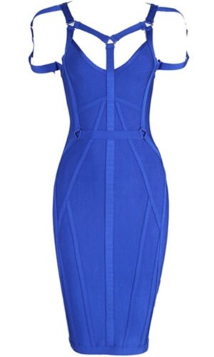 Lori Blue Strappy Bandage Dress