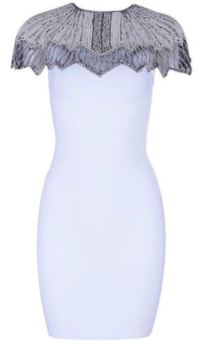 Siah White Embellished Dress