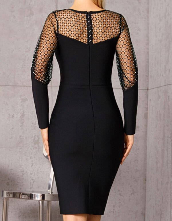 Leia Mesh Long Sleeve Midi Dress - Image 4