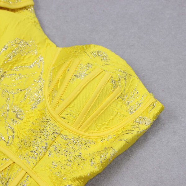 Hope Yellow Sleeveless One Strap Frill Mini Dress - Image 4