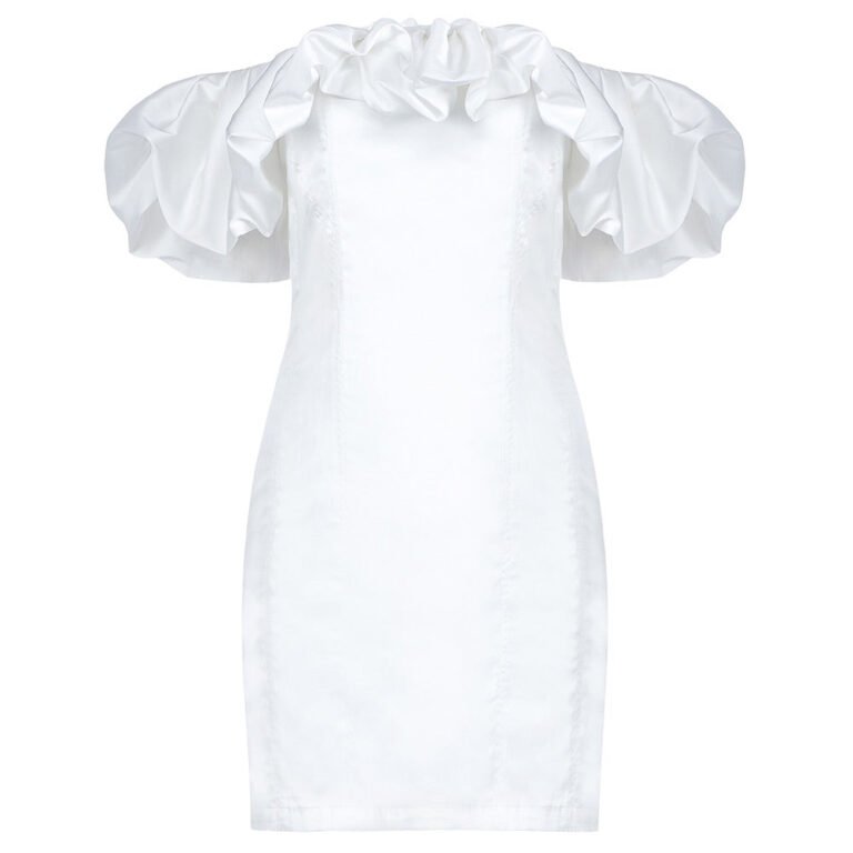 Catalina White Ruffle Strapless Mini Dress