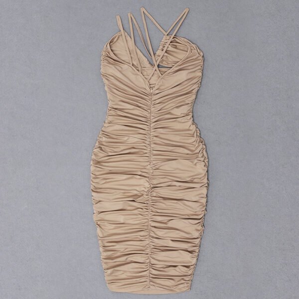 Faith Strappy Sleeveless Beige Midi Dress - Image 6