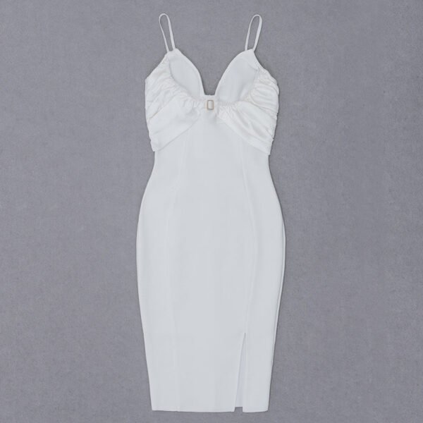 Lilah White Spaghetti Strap Midi Dress - Image 7