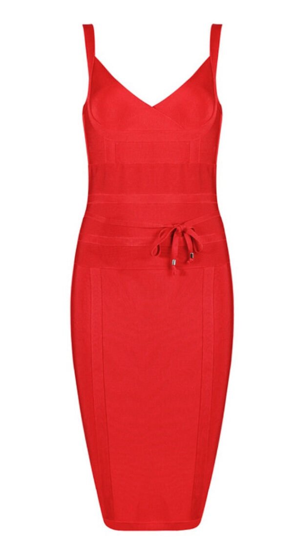 strap red dress