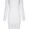 Adehline White Cutout Shoulder Bandage Dress