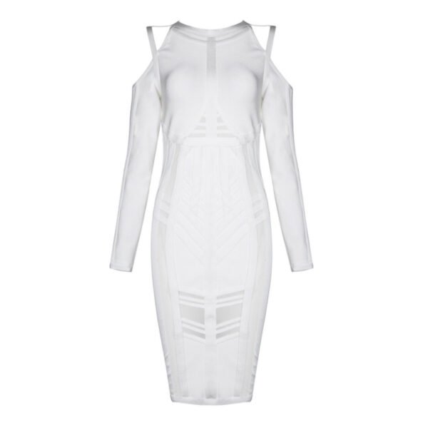 Adehline White Cutout Shoulder Bandage Dress