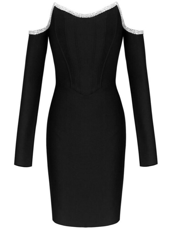 Elsie Long Sleeve Off Shoulder Midi Dress - Image 2