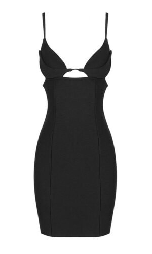 Amara Black Spaghetti Strap Mini Dress