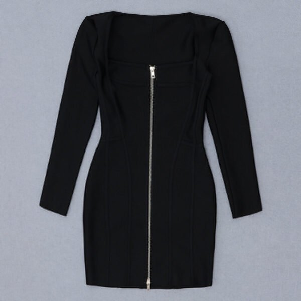 Lessie Long Sleeve Zip Front Mini Dress - Image 3