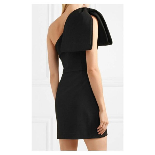 Letta Big Bow Shoulder Dress- Black - Image 12