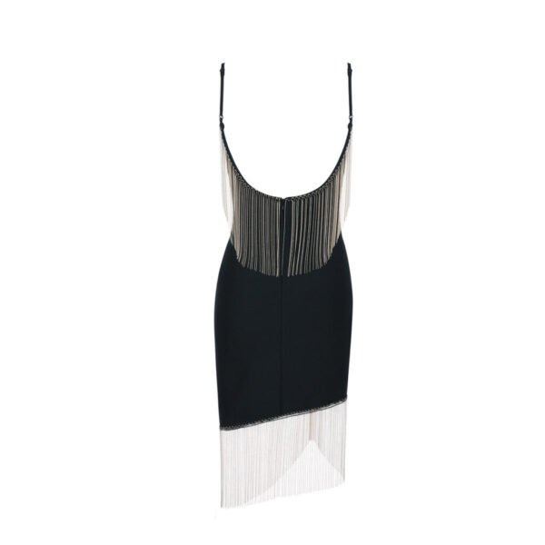 Caitlin Black Gold Tassel Bandage Dress - Image 6