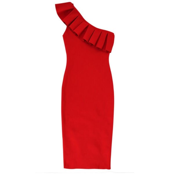 Jemma Red One Shoulder Strap Bandage Dress - Image 4