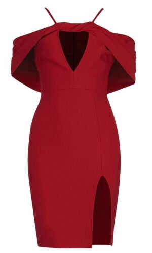 Millie Red Off Shoulder Mini Bandage Dress