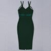 June Sleeveless Strappy Midi Green Dress - Image 4