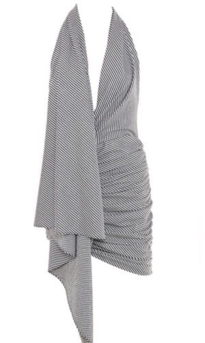 Miley Black White Drape Mini Party Dress