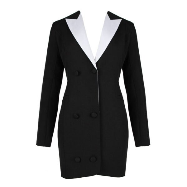 Charley Black White Long Sleeve Mini Dress - Image 11