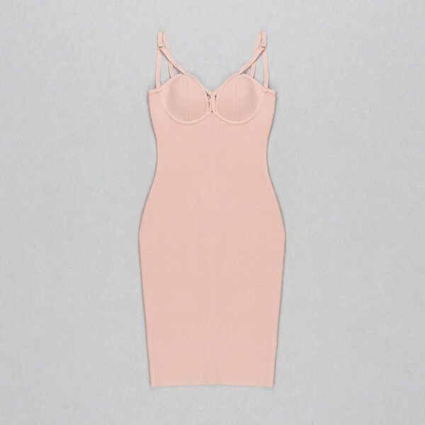 Lennon Peach Bustier Strappy Mini Dress - Image 7