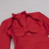 Angelique Red Halter Bustier Long Sleeve Midi Dress - Image 5