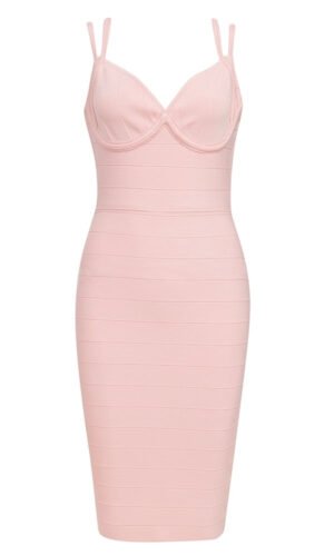 Julieta Pink Strappy Sleeveless Bustier Mini Dress