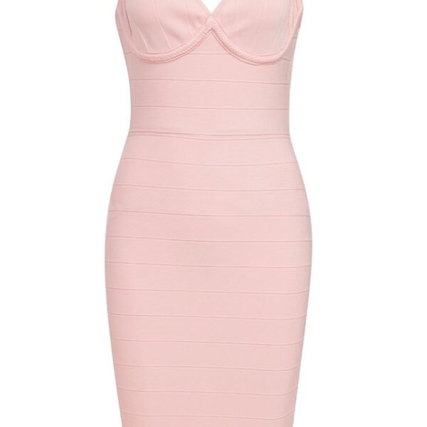 Julieta Pink Strappy Sleeveless Bustier Mini Dress