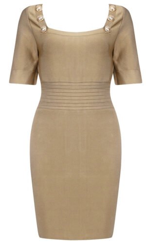 Josephine Short Sleeve Mini Dress with Ribbed Detail
