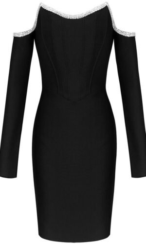 Elsie Long Sleeve Off Shoulder Midi Dress