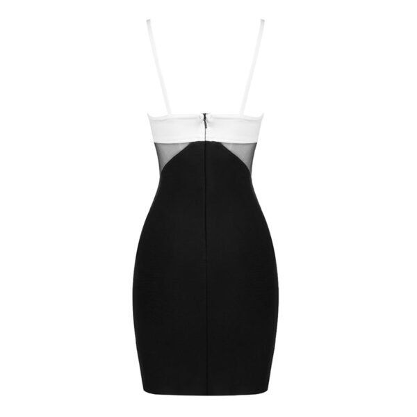 Kate Black White Spaghetti Strap Mini  Dress - Image 6