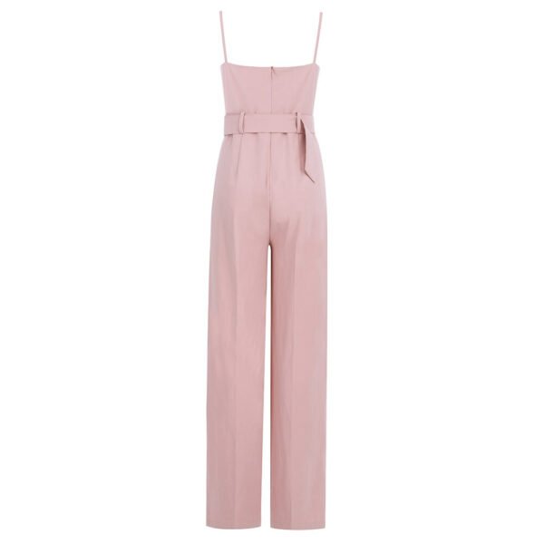 Light Pink Maxi Sleeveless Strap Jumpsuit with Belt - Image 10