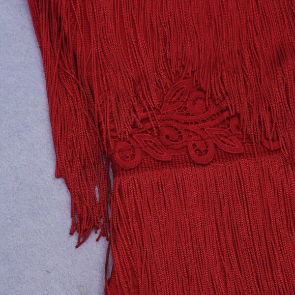 Janana Red Tassel Bandage Dress - Image 7