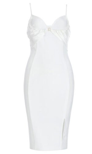 Lilah White Spaghetti Strap Midi Dress
