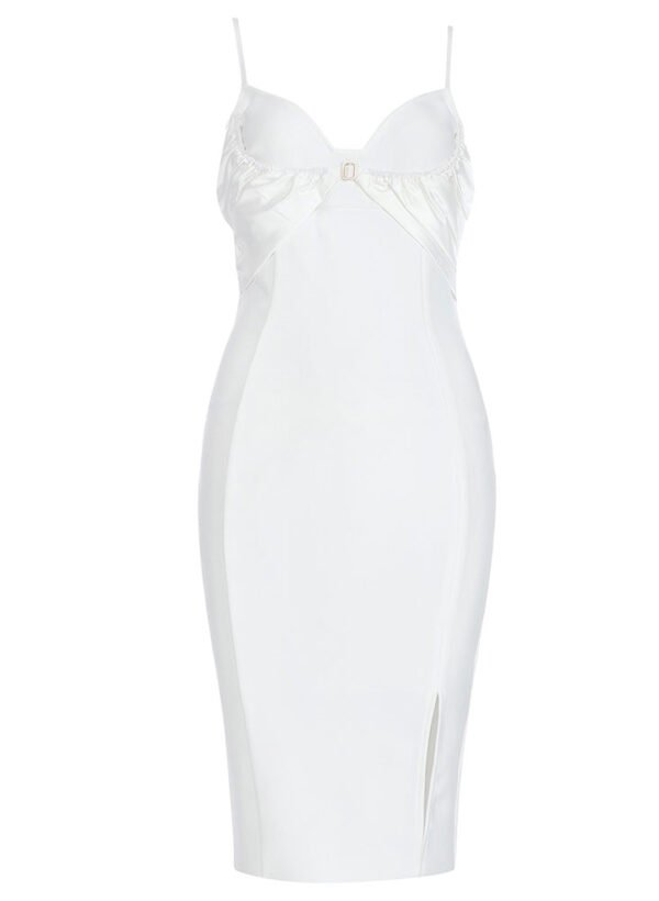 Lilah White Spaghetti Strap Midi Dress