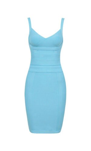 Indiana Blue Spaghetti Strap Bandage Dress