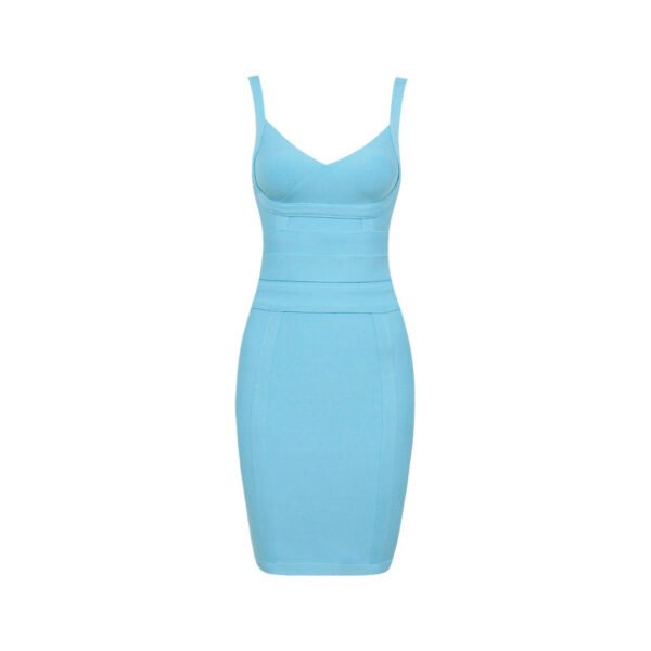 Indiana Blue Spaghetti Strap Bandage Dress