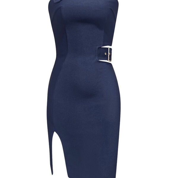 Flora Blue One Strap Asymmetric Mini Dress