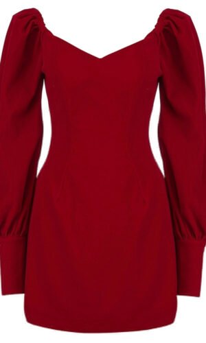 Ivy Red Puff Sleeve Short Dress