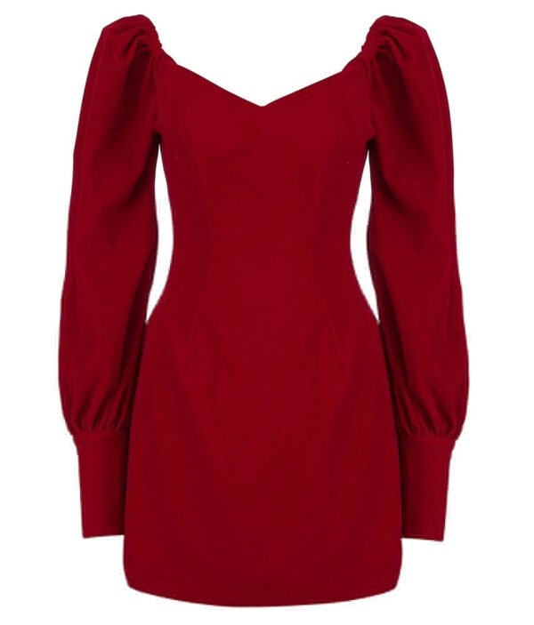 Ivy Red Puff Sleeve Short Dress