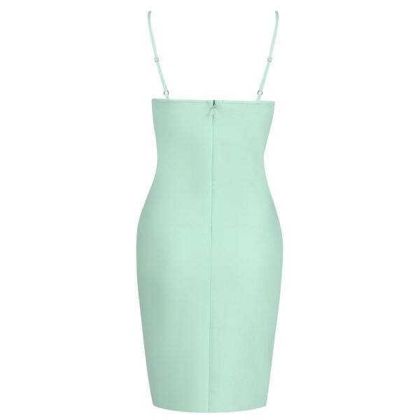 Leah Pleated Bustier Mint Green Mini Dress - Image 3