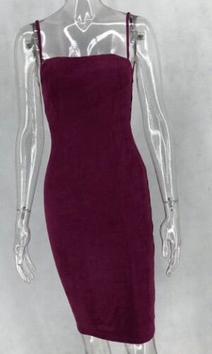 Leah Suedette Spaghetti Strap Midi Dress