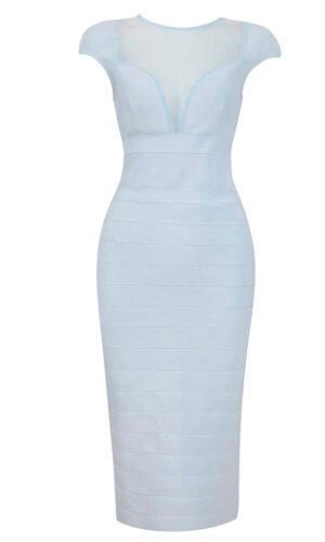 Kensley Cap Sleeve Ligth Blue Midi Dress