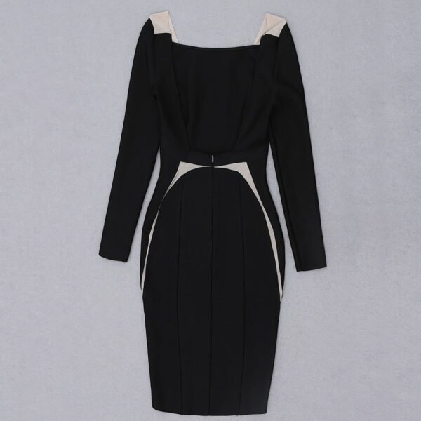 Charmaine Black Long Sleeve Backless Mini Dress - Image 9