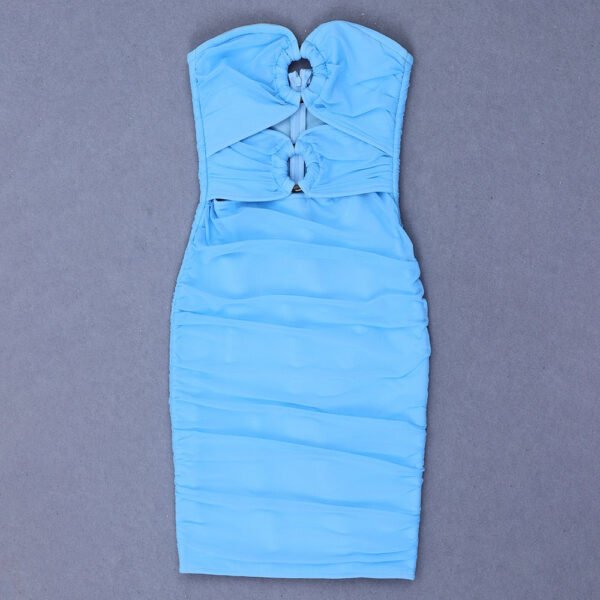 Kinslee Blue Strapless Mini Bandage Dress - Image 4