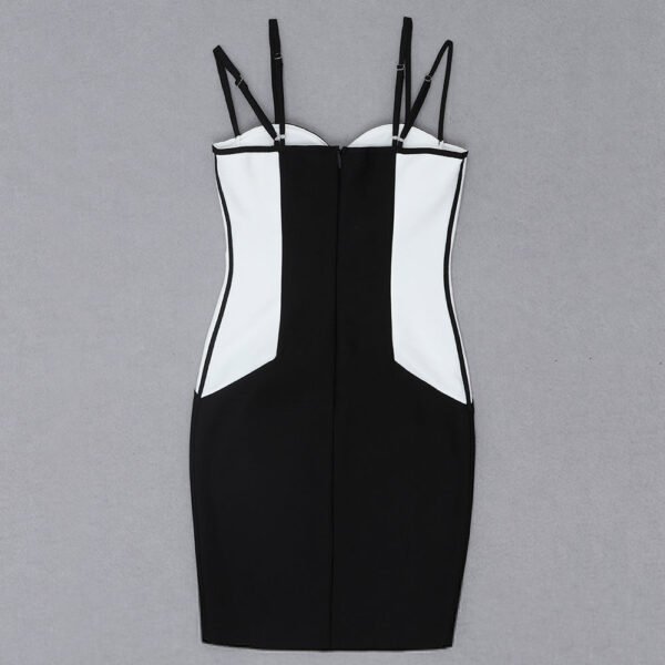 Hadley Black White Spaghetti Strap Bustier Mini Dress - Image 10