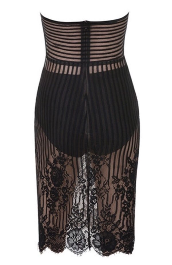 Tina Black Lace Halter Dress - Image 4