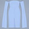 Renata Light Blue Cape Long Sleeve Midi Dress - Image 3