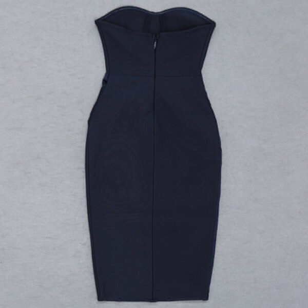 Everleigh Strapless Navy Blue Midi Dress - Image 6