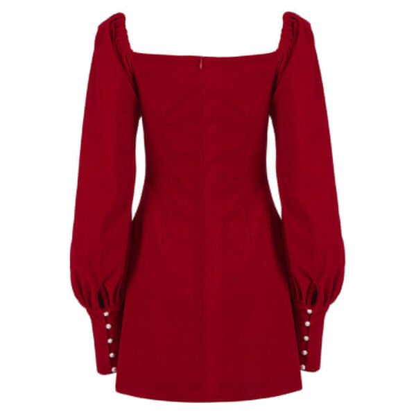 Ivy Red Puff Sleeve Short Dress - Image 2